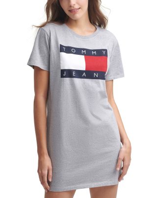 Tommy Jeans Flag Logo Cotton T-Shirt Dress